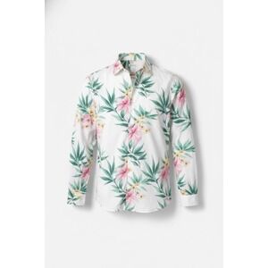 Bar III Men's Slim Stretch Tropical Floral Print Button Down‎ Shirt Size S, NWT